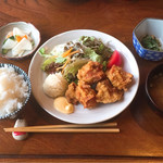 定食あさひ - つくば鶏のからあげ定食（850円）【平成29年9月11日撮影】