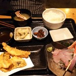 ふわり - コラボランチセット(ほうぼう×地魚天麩羅) ¥1,000(税込)