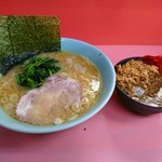 千家 - ラーメン並 ¥700  カレーチャーシュー丼 ¥300