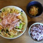 風遊斎 - 麩チャンプルー+古代米+おかず（800円）