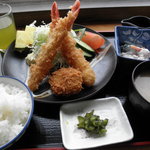 神の宮温泉 かわら亭 - ミックスフライ定食　950円　（2010.12）