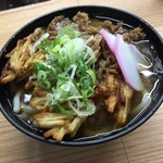 北九州駅弁当 ぷらっとぴっと 4号売店 - 10月 かしわうどん390円にゴボウ天100円