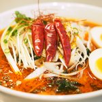 らあめん花月嵐 - 黄金の味噌ラーメン 辛紅の薔薇 入山インフィニティ RED+半熟味玉 930円