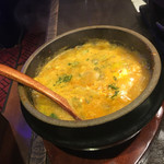 炭火焼肉彩火 - 残った汁でおじや♡