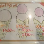 温故知新 ブルックスカレー食堂 - ジェラートメニュー(裏)