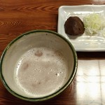 Takatoo Soba Irinoya - 高遠そば　大根汁と焼味噌と薬味