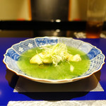 野嵯和 - ノドグロ 九条ネギのスープ　ごま油の香りで