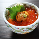 Sea urchin ikura rice