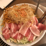 もんじゃ まっちゃん - 豚肉ベビースター