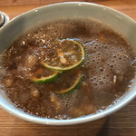 そば舎 あお - たぬきすだちせいろ 蕎麦湯を入れて