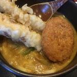 カレーうどん 富貴堂 - スペシャルカレーうどんコロッケトッピング アップ