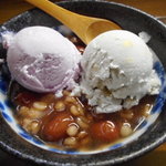 Chura - :あまがし＆ブルーシールアイスクリーム2スクープ　450円