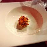 フォアグラのフラン モンブランソースと柿
