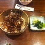 味処 明島 - シメのジャコご飯とシジミ汁