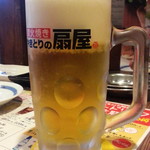 やきとりの扇屋 - 生ビールはスーパードライ通常430円がハッピーアワーで215円