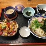 鮨芳 - (料理)ミニバラちらしうどんセット