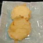 Tendon Tenya - モッツァレラチーズの天ぷら、204円、 松茸と銀杏、ほうれん