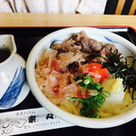 手造りうどん 楽々 - 肉和牛ぶっかけ温