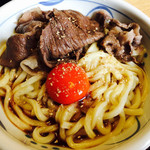 手造りうどん 楽々 - 生醤油と薬味