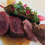 AMOUR - エゾシカの食べ比べ!  左から、ロース、ハツ、ハラミ