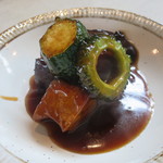 お昼のミニコース：主菜（三元豚のりんご黒酢酢豚）