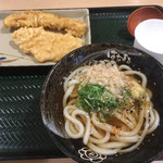 Hanamaru Udon - かけうどん（小）＋とり天＋いか天