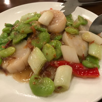 三和楼 - ホタテとそら豆の炒め物