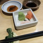 俺の魚を食ってみろ!! - 山葵、ぽん酢、岩塩でいただきます。