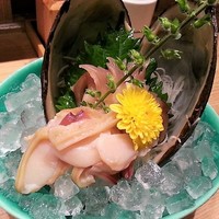 柳橋きたろう場内 - 北寄貝刺身