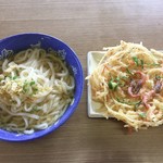 うどんの一平 - かけうどん特大＆カキアゲ
