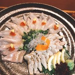 Assorted Densuke conger eel sashimi from Ehime
