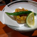 料理 なか川 - とうもろこしのかき揚げ