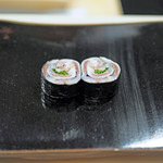 日本橋蛎殻町 すぎた - 【ツマミ】鰯、大葉、浅葱、酢漬けにした茗荷の巻物