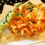 蕎麦見世のあみ - 二色蕎麦と桜海老かき揚げ御膳（桜海老かき揚げ）