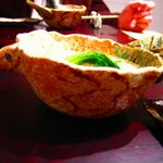 虎白 - 筍、冬瓜、菘の松葉蟹の餡かけと器