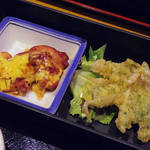 kiaji - 【ランチ】 若鶏マヨネーズ焼き きす磯辺天ぷら　\800