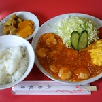 新雅飯店 - 新雅定食Ａ(エビチリ)定食￥950