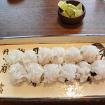 味勧屋 - 鱧の炙り　スダチの果肉添え