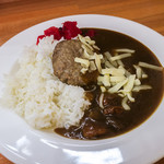 笹カレー - 「カレー」（250円）に「チーズ」（+100円）と「ハンバーグ」（+100円）をトッピング。