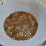 森本拉麺堂 - 残ったスープにご飯投入