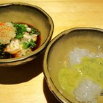 秀 - 本日のお通し　のれそれ＆地がき酢