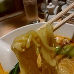 大連餃子基地 ダリアン - 【2017.10.13(金)】担々麺(並盛・120g)1,036円の麺