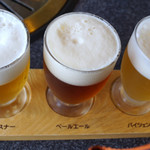 Matsue horikawa jibiru kankai biru kambia resutoran - ３種のビールお試しセット１０００円