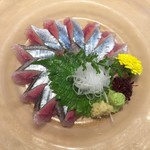 Sandaimemaruten - 北海道 秋刀魚 刺身（アップ）