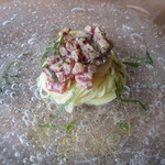 [ランチ]仔羊のタルタルのあぶり　冷製カッペリーロで