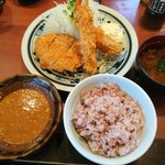 とんかつ濱かつ - エビフライとヒレかつランチ890円