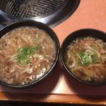 游月 - かすうどん♫セットによってご飯多いバージョン、うどん大きめバージョンとあります♫これはそのうどんの差です^ ^