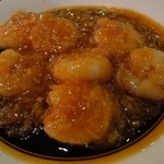 翠園 - ランチのえびチリソース、プリップリ！