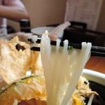 うどん満月 - 体操選手のようなしなやかなボディ、グイイインと引っ張ってもグングン伸びるぜ！ 　高い伸縮性と粘り腰を誇る！