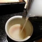 玉笑 - 蕎麦湯；とろみがあってクリーミィ